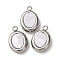 304 Stainless Steel Resin Pendants, Oval, 15.5x10.5x4mm, Hole: 1.8mm