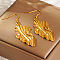Elegant Stainless Steel Geometric Dangle Earrings For Daily Wear By Women, Real 18K Gold Plated, 44.48x22.62mm