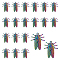 20Pcs Alloy Pendants, Cadmium Free & Lead Free, Cicada Charm, Rainbow Color, 28x23x4.5mm, Hole: 1.6mm