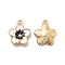 Alloy Enamel Pandants, Lead Free & Cadmium Free, Light Gold, Flower Charm, Lavender Blush, 16x13.5x3mm, Hole: 1.4mm