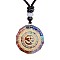 Orgonite Chakra Natural & Synthetic Mixed Stone Pendant Necklaces, Nylon Thread Necklace for Women, Flat Round, Flower, 25.59 inch(65cm)