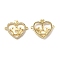 Brass Micro Pave Clear Cubic Zirconia Connector Charms, Heart Links with Crown, Real 18K Gold Plated, Cadmium Free & Nickel Free & Lead Free, 18.5x22.5x3mm, Hole: 1.2mm