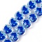 Handmade Lampwork Beads Strands, Hand Drawn Beads, with Enamel, Heart, Blue, 12x12.5x7mm, Hole: 1mm, about 30pcs/strand, 13.39 inch(34cm)