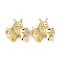 Brass Micro Pave Cubic Zirconia Pendants, Cadmium Free & Nickel Free & Lead Free, Bowknot with Flower Charm, Real 18K Gold Plated, 14.5x13x4.5mm, Hole: 1mm