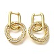 Серьги-кольца из латуни с микропаве EJEW-L097-04G-1