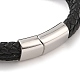 Плетеные браслеты из микрофибры и кожи BJEW-B096-21D-3