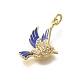 Кулоны с эмалью из латуни с прозрачным кубическим цирконием KK-M297-03G-2