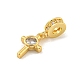 Латунные микропаве прозрачные подвески с фианитом KK-U007-02G-09-2