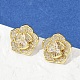 Серьги-гвоздики из латуни с микро-паве и прозрачным фианитом EJEW-M082-19G-2