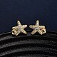 Латунные серьги из микро-паве прозрачного кубического циркония EJEW-D328-03G-02-1