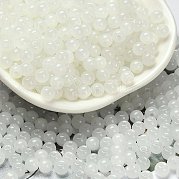 Стеклянные бусины с имитацией нефрита SEED-C001-02C-03