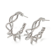 Серьги-гвоздики из латунной проволоки EJEW-C070-02P