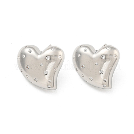 Серьга-гвоздик из латуни с микропаве из кубического циркония EJEW-C102-08P-01-1