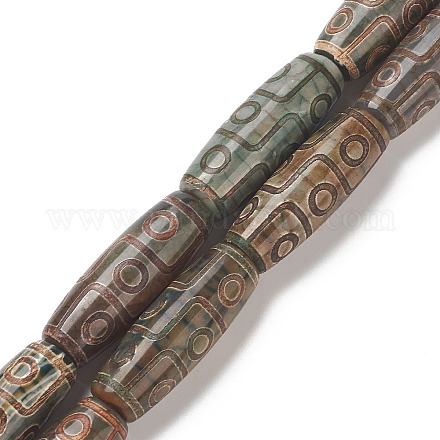 Бусины дзи 9 глаз в тибетском стиле G-O057-05B-1
