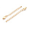 Brass Chain Extender, with Clasps & Curb Chains, Cadmium Free & Nickel Free & Lead Free, Real 18K Gold Plated, 70~77mm