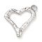 Non-Tarnish 304 Stainless Steel Pendants, Heart Charm, Stainless Steel Color, 21x22x3mm, Hole: 2mm