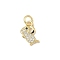 Brass Micro Pave Cubic Zirconia Charms, Cadmium Free & Lead Free, Real 18K Gold Plated, with Jump Ring, Sheep, 11.5x7x1.5mm, Hole: 3mm