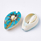 Printed Cowrie Shell Beads, No Hole/Undrilled, Colorful, 20~25x14~16x5~7mm