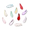 Spray Painted Transparent Glass Beads, Top Drilled, Teardrop, Mixed Color, 16x6x4mm, Hole: 1mm