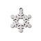 Christmas 201 Stainless Steel Pendants, Snowflake Charm, Laser Cut, Anti-Tarnish, Stainless Steel Color, 18x14x1mm, Hole: 1.5mm
