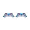 Rack Plating Alloy Beads, Wing with Heart, Rainbow Color, 7x20x3mm, Hole: 1.5mm