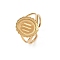Oval 304 Stainless Steel Cuff Ring Components, Pad Ring Setting, Ion Plating(IP), Real 18K Gold Plated, Tray: 11.5x9.5mm, Inner Diameter: Adjustable
