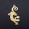 201 Stainless Steel Pendants, Lizard, Golden, 25x13x1mm, Hole: 1.4mm