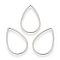 Tarnish Resistant 304 Stainless Steel Linking Rings, Teardrop, Stainless Steel Color, 25.5x17x1mm, Inner Diameter: 23mm