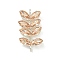Brass Rhinestone Pendants, Cadmium Free & Lead Free, Leaf, Light Colorado Topaz, 20x11x4mm, Hole: 1.4mm