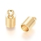 202 Stainless Steel Cord Ends, Golden, 9x5mm, Hole: 2mm, Inner Diameter: 4mm