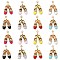 16pcs 8 Colors Zinc Alloy Enamel Pendants, with Crystal Rhinestone, Light Gold, Toe Shoe, Mixed Color, 26.5x16x5mm, Hole: 1.8mm, 2pcs/color