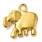 Ion Plating(IP) 304 Stainless Steel Pendants, Elephant Charm, Real 18K Gold Plated, 18.5x18.5x2.5mm, Hole: 2.5mm