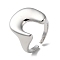 Rack Plating Brass Arch Open Cuff Rings, Cadmium Free & Lead Free, Platinum, Inner Diameter: 17.4mm