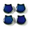 Two Tone Glass Mood Beads, Temperature Sensing Color Changing Beads, Cat Shape, Green, 14x14x6mm, Hole: 1.2mm