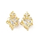Brass Micro Pave Clear Cubic Zirconia Pendants, Heart & Cross, Lead Free & Cadmium Free, Long-Lasting Plated, Rack Plating, Real 18K Gold Plated, 20.5x13.5x12mm, Hole: 5x2mm