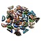 Imitation Jade Glass Cabochons, Half Round, Mixed Color, 7x14x2.5mm