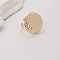 Geometric Zinc Alloy Irregular Concave Adjustable Rings, Golden, Flat Round