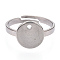 Tarnish Resistant Adjustable 304 Stainless Steel Pad Ring Settings, Stainless Steel Color, Tray: 10mm, 16mm