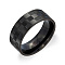 Stainless Steel Finger Rings, Rectangle Pattern, Black, US Size 8(18.1mm)