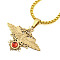 201 Stainless Steel Pendant Necklaces, Box Chain Necklaces, with Acrylic, Eagle, Real 18K Gold Plated, 23.82 inch(60.5cm)