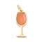 Brass Enamel Pendants, with Jump Ring, Wine Glass Charms, Rack Plating, Cadmium Free & Lead Free, Lasting Plated, Real 18K Gold Plated, Dark Salmon, 18.5x7.5x1.5mm, Hole: 3.5mm