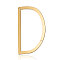 201 Stainless Steel Links connectors, Letter, Golden, Letter.D, 37x22x1mm, Hole: 1mm