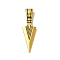 Tibetan Style Alloy Pendant, Cadmium Free & Lead Free, Triangle, Antique Golden, 50x15.5x3mm, Hole: 8.5x5mm