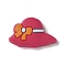 Hat with Bowknot Silicone Focal Beads, Red, 19x30x9mm, Hole: 3mm