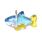 Ocean Theme Transparent Resin Cartoon Pendants, Sea Animal Charms with Platinum Tone Iron Loops, Fish, 19x28x6mm, Hole: 2mm