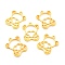 Alloy Open Back Bezel Pendants, for DIY UV Resin, Epoxy Resin, Pressed Flower Jewelry, Cadmium Free & Lead Free, Love Bear, Golden, 33.5x27.5x2mm, Hole: 3mm