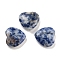 Heart Natural Blue Spot Jasper Palm Stones, Anxiety Healing Thumb Stone, 19.5~20.5x20~20.5x5.8~6.8mm
