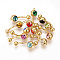 304 Stainless Steel Navel Rings, Belly Button Rings, Curved Barbell with Loop & Rhinestone, Piercing Jewelry, Golden, Mixed Color, 25x8x7mm, Hole: 1mm, Pin: 15 Gauge(1.5mm), Bar Length: 1/2
