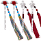 4Pcs 2 Style Alloy Bookmarks, with Tassel, Fan & Flower Bookmark, Mixed Color, 154~157x28~41x3.5~12mm, 2pcs/style