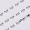 Tarnish Resistant 304 Stainless Steel Cable Chains, Dapped Chains, Decorative Chains, Soldered, with Flat Oval Connector, Stainless Steel Color, 4x2x0.09mm
